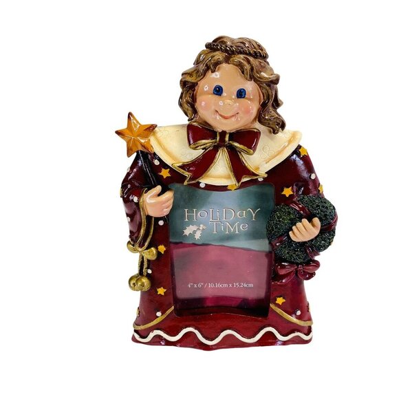 Holiday Time Angel Photo Frame Christmas Decor Resin Figurine - Picture 5 of 9